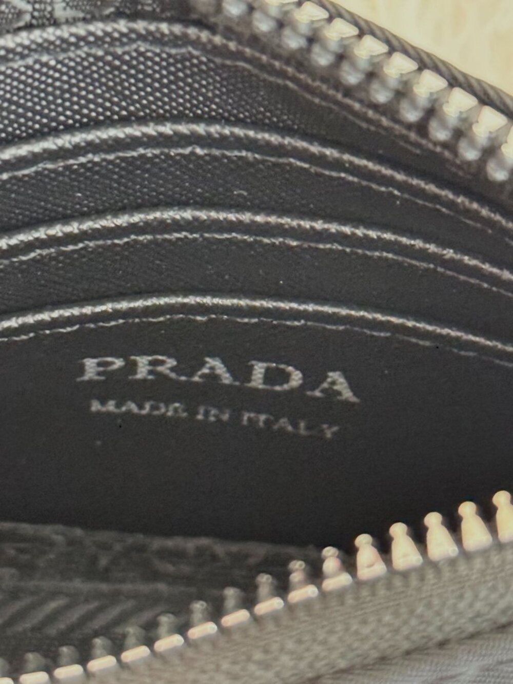 Prada Re-Nylon Zip Card Holder Key Pouch Black Silver Hardware - Picture 2 of 10